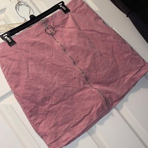 Corduroy material pink mini shirt